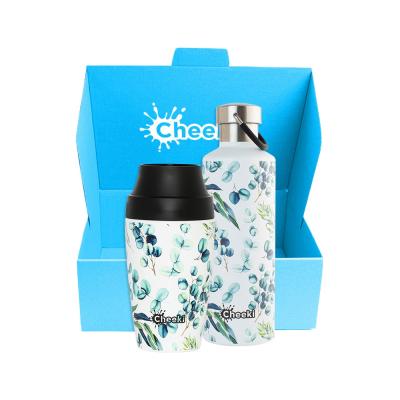 Cheeki Gift Box Watercolour (Includes Insulated Bottle 600ml + Insulated Coffee Mug 350ml)